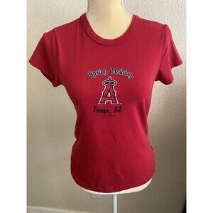 Womens GFS Co.ed spring training Angels baseball cotton t shirt red SZ M